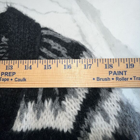 Lara Knit Cardigan Sweater Sz M Black Open Front Knit Mohair Blend Made in Italy - Picture 7 of 16